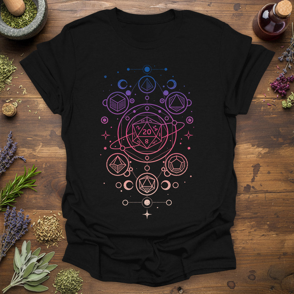 RPG Dice Sacred Geometry - T-Shirt