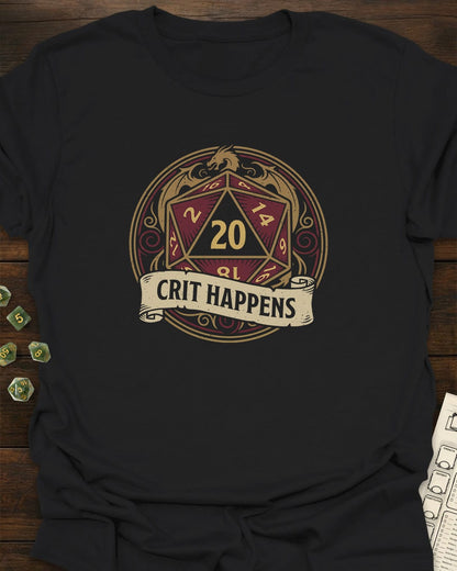 Crit Happens Dragon D20 T-Shirt