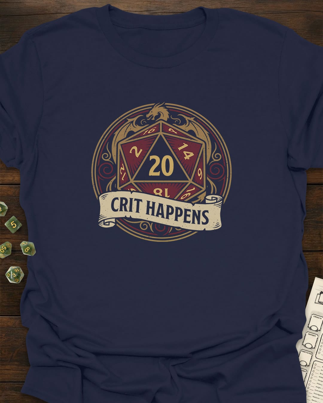 Crit Happens Dragon D20 T-Shirt