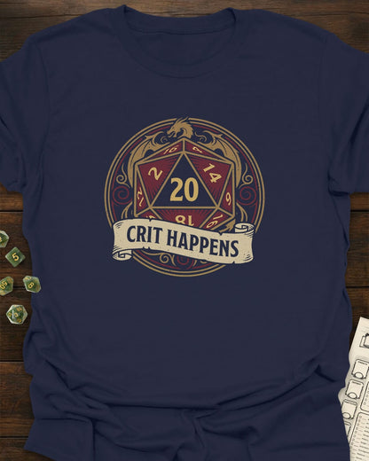 Crit Happens Dragon D20 T-Shirt