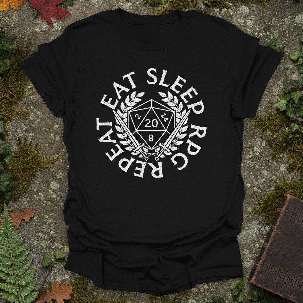 Eat Sleep RPG Repeat Badge - T-Shirt