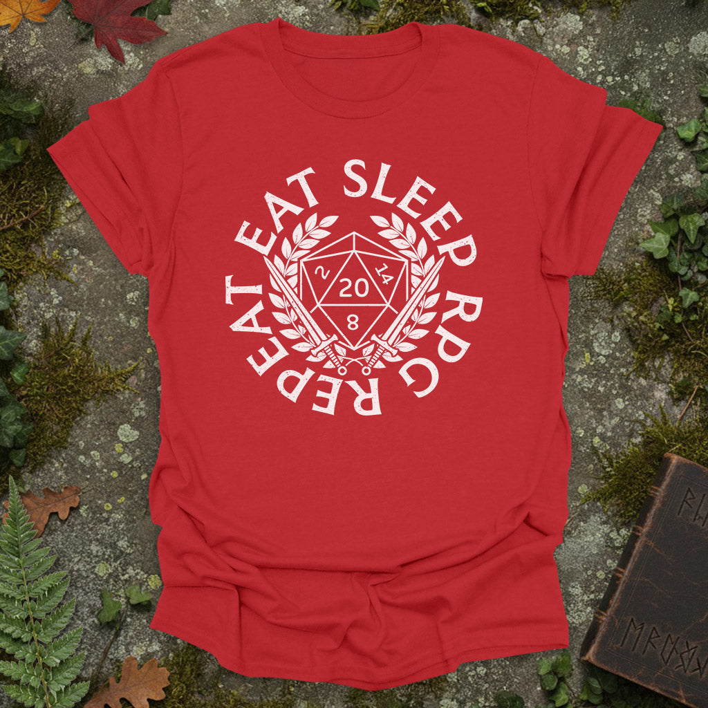 Eat Sleep RPG Repeat Badge - T-Shirt