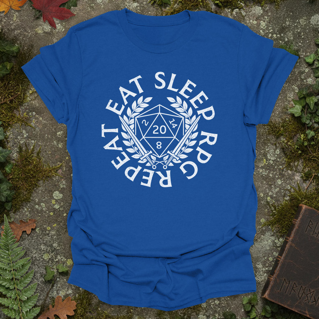 Eat Sleep RPG Repeat Badge - T-Shirt