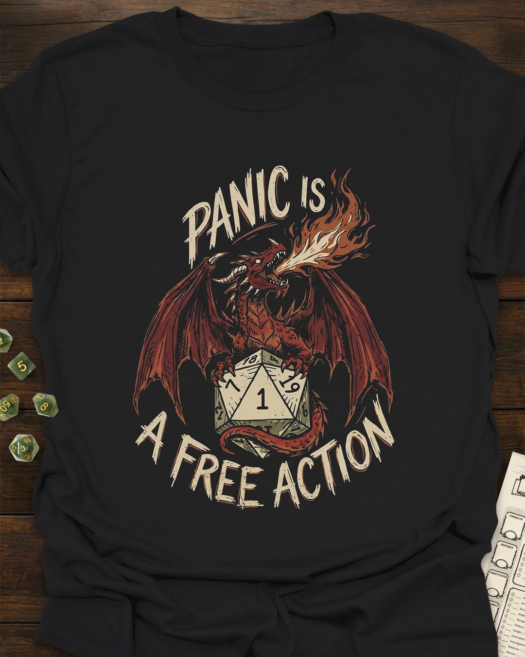 Panic is a Free Action - T-Shirt