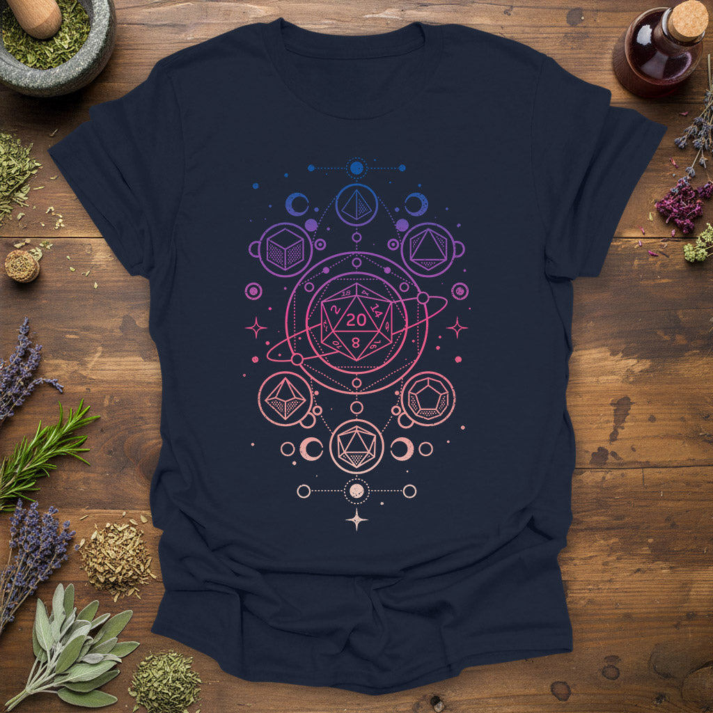 RPG Dice Sacred Geometry - T-Shirt