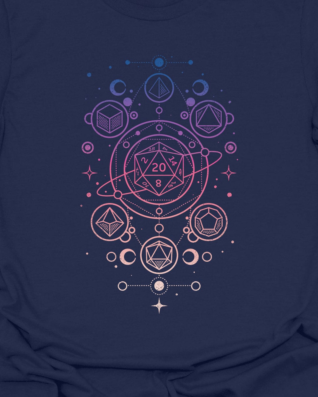 RPG Dice Sacred Geometry - T-Shirt
