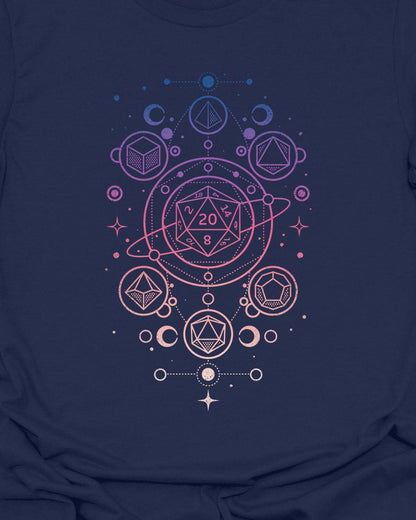 RPG Dice Sacred Geometry - T-Shirt