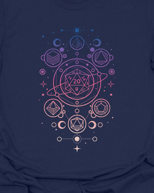 RPG Dice Sacred Geometry - T-Shirt