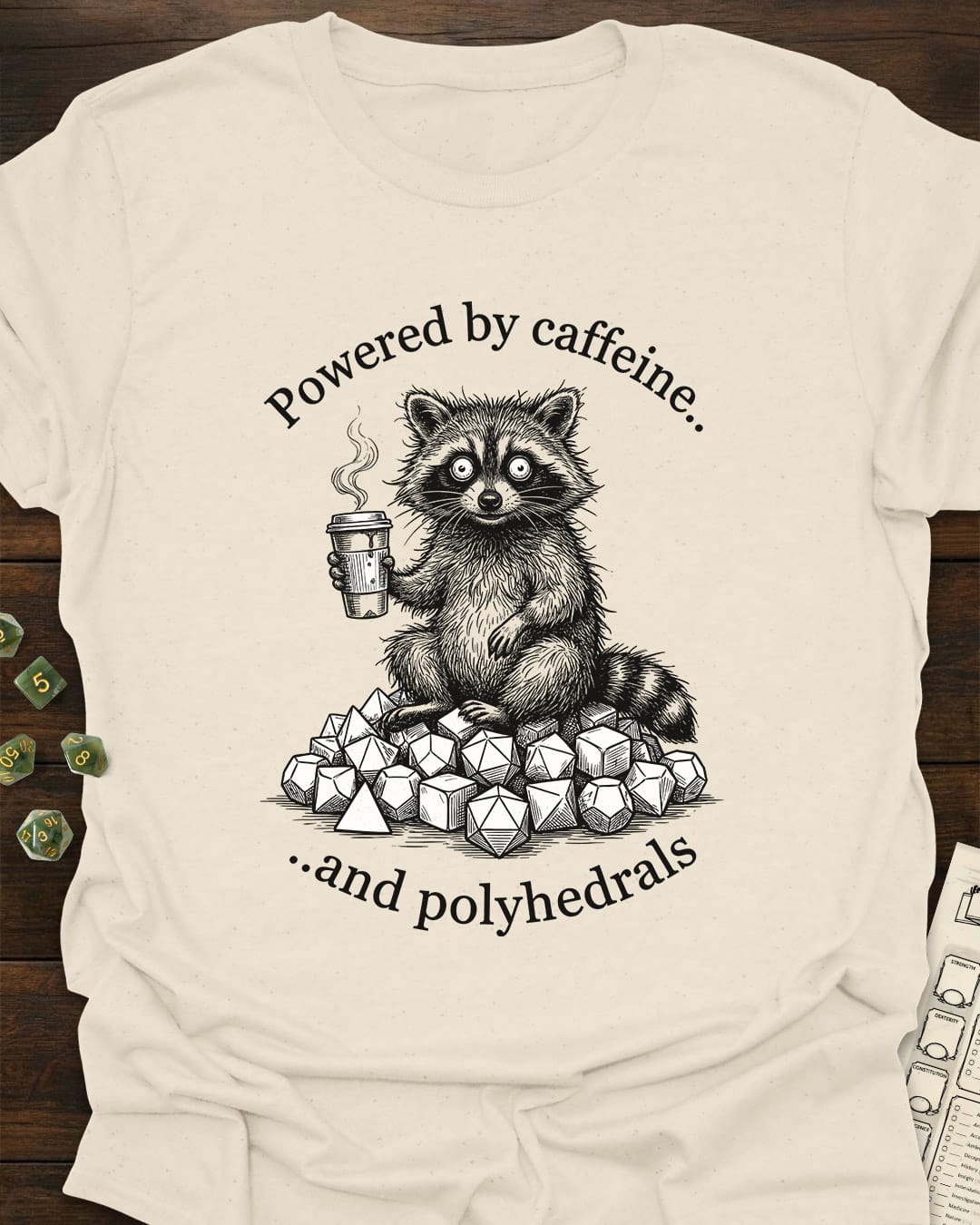 Caffeine and Polyhedrals T-Shirt