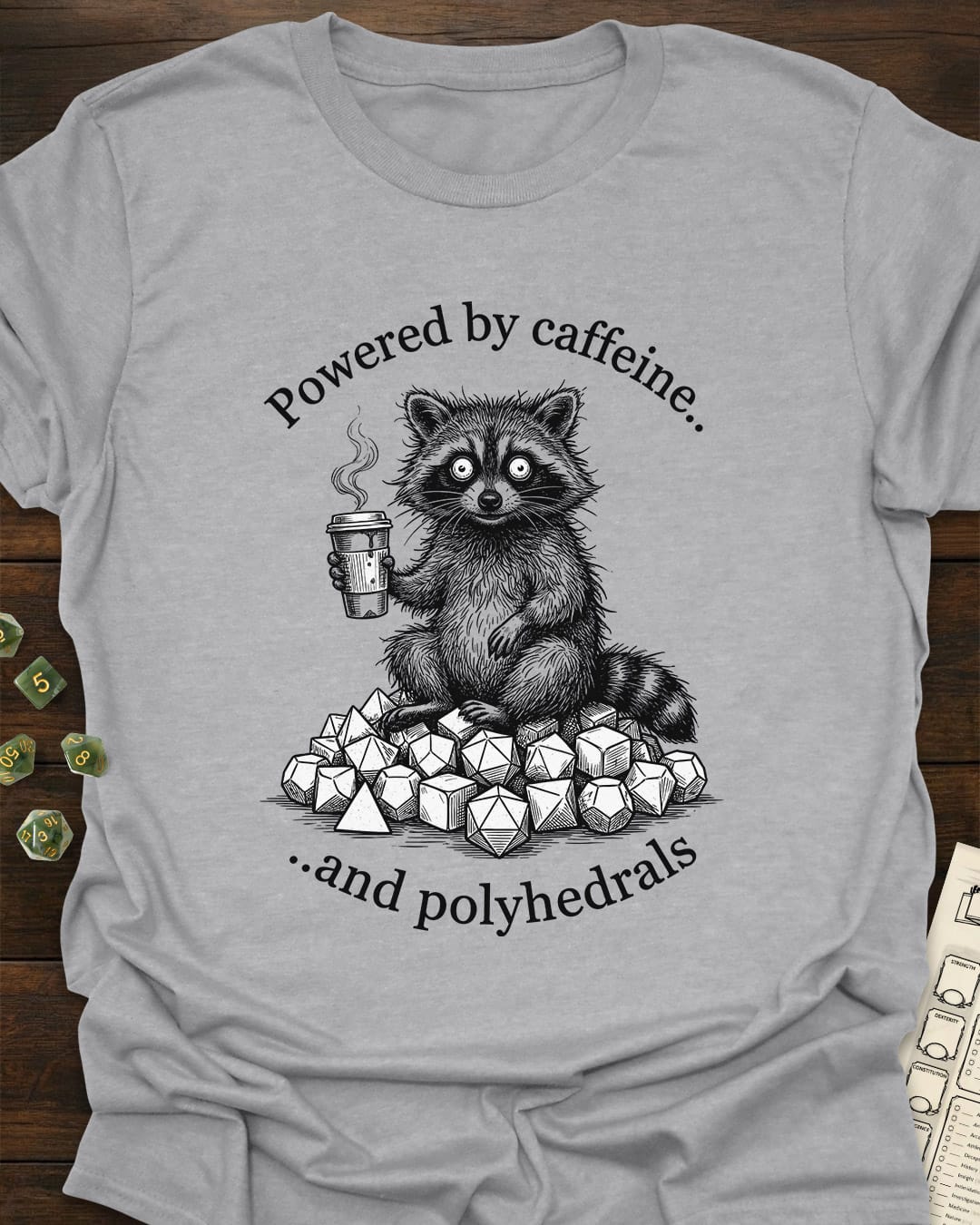 Caffeine and Polyhedrals T-Shirt