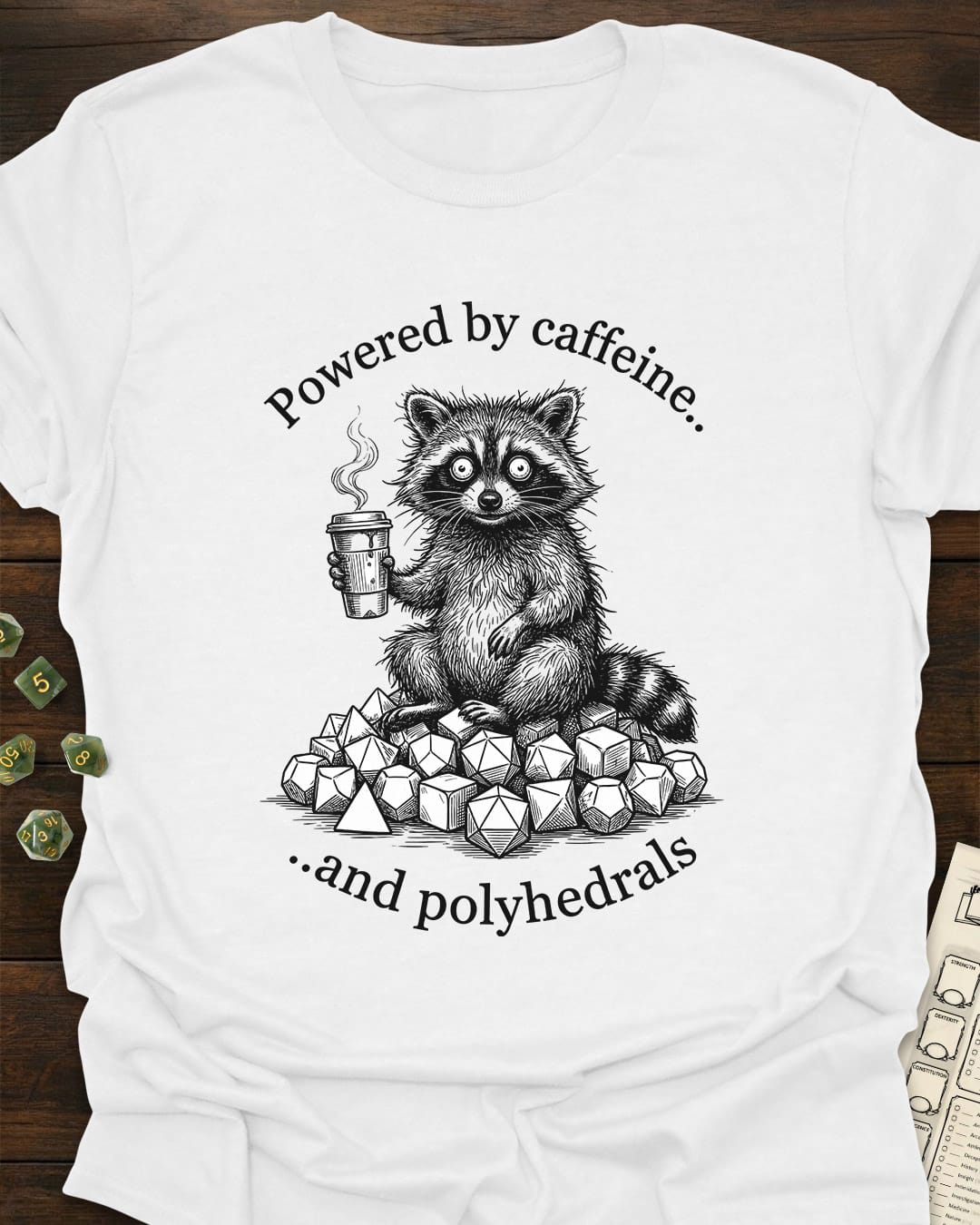 Caffeine and Polyhedrals T-Shirt