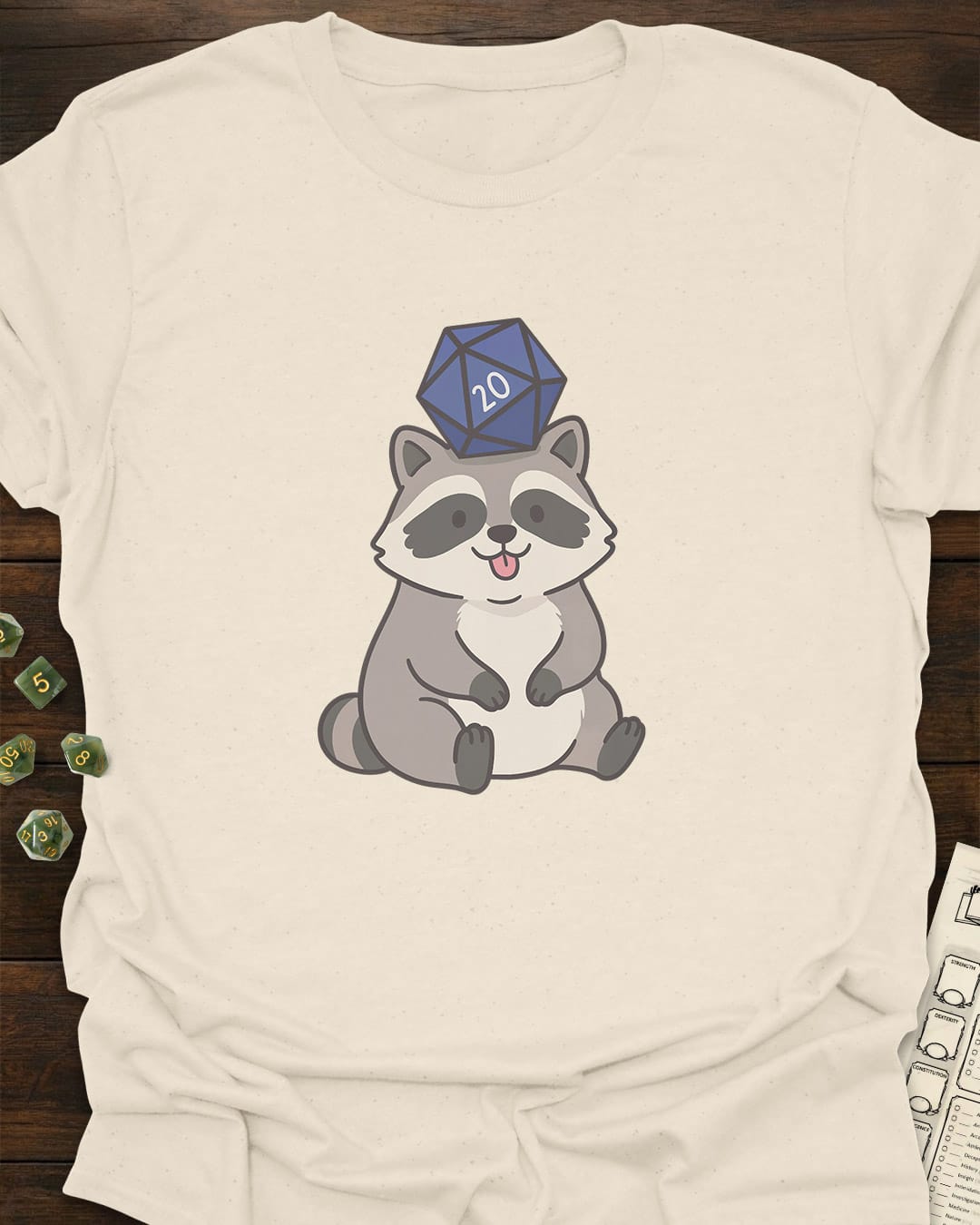 Cute Raccoon d20 T-Shirt