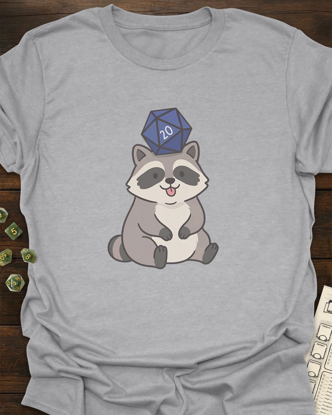 Cute Raccoon d20 T-Shirt