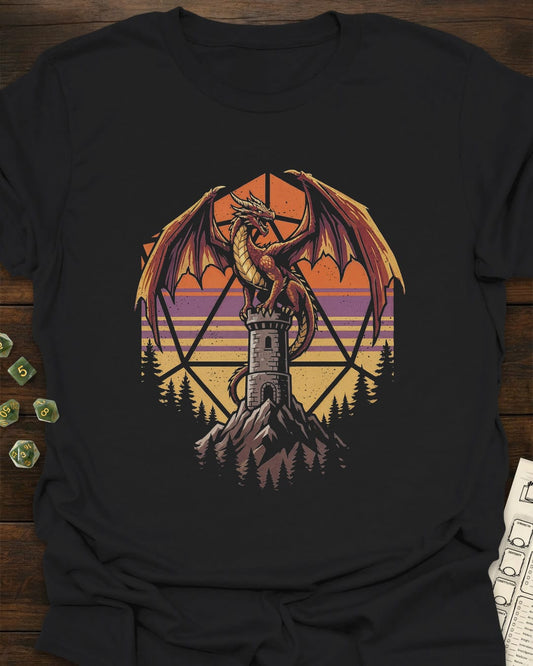 Dragon Sentinel D20 Sunset T-Shirt