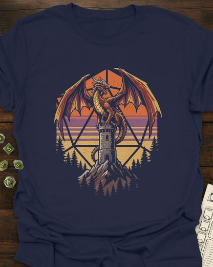 Dragon Sentinel D20 Sunset T-Shirt