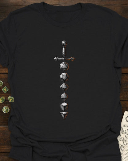 Polyhedral Dice Sword RPG T-Shirt