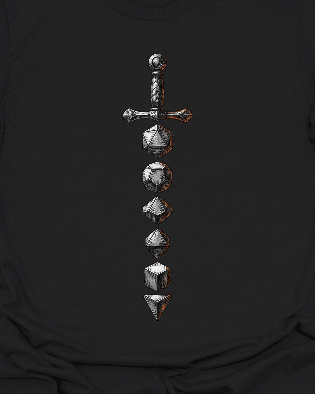 Polyhedral Dice Sword RPG T-Shirt