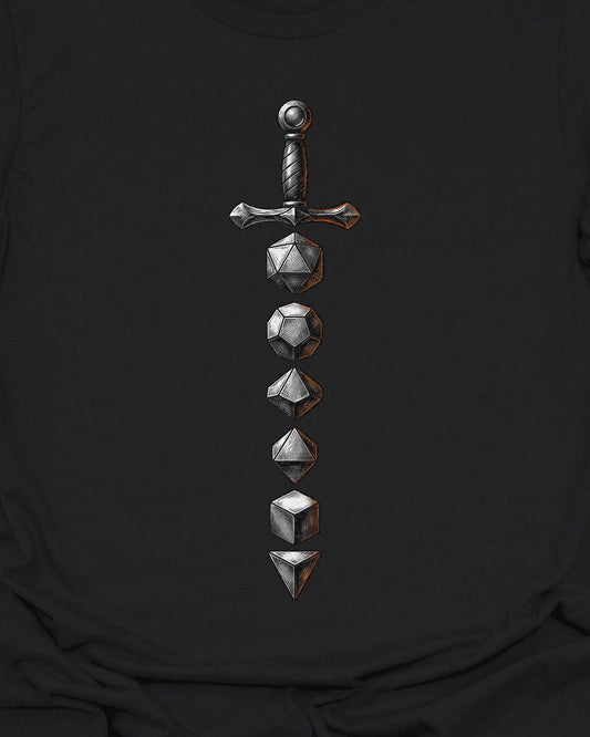 Polyhedral Dice Sword RPG T-Shirt