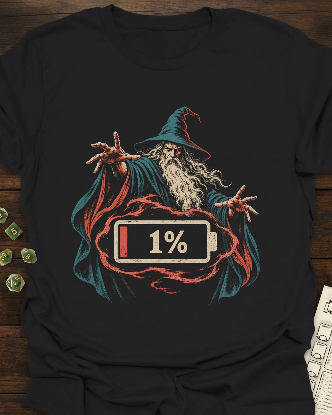 Wizard Low Battery T-Shirt